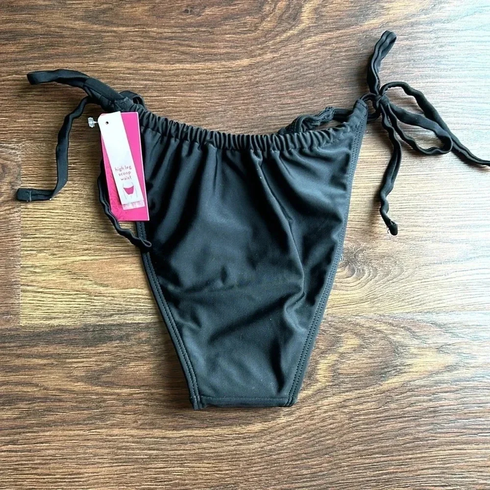 NWT Xhilaration Black Bikini Bottoms  | Cheeky Bikini Bottoms | Strappy |